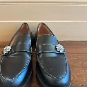 Ganni | Shoes | Ganni Black Loafers With Crystal Detail  display picture 3